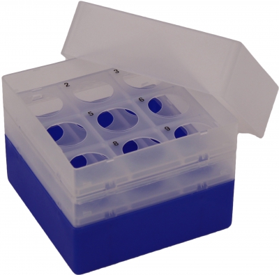 Cryobox polypropyleen 133x133x92 mm voor 25 ml centrifugebuizen