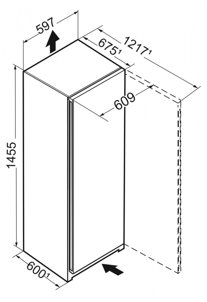 Liebherr FNe 4605 Pure - Afmetingen