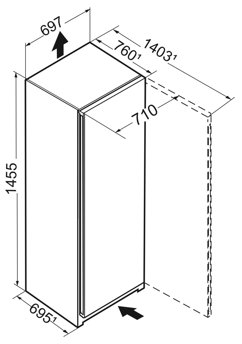 Liebherr FNd 6625 Plus - Afmetingen